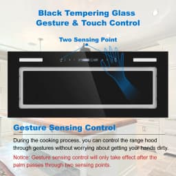 Tieasy 30 inch 900CFM Built-in Gesture Touch Sensing Control Ducted/Ductless Kitchen Range Hood YYB1670T