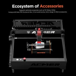 ACMER P1 10W Powerful Laser Engraver Wifi APP Control Woodworking Cutting Machine Wood Leather Panel Engraving 400x410mm Size