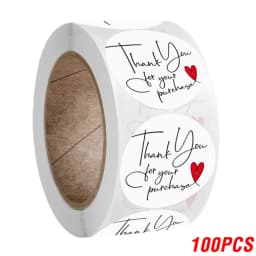 100-500pcs Round Thank You Stickers for Envelope Seal Labels Gift Packaging Decor Birthday Party Scrapbooking Stationery Sticker