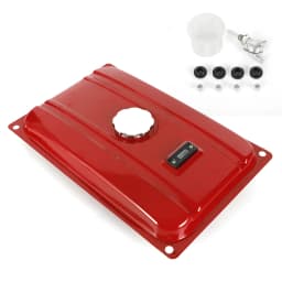 4 Gallon Red Generator Universal Fuel Tank 54.8*36*10cm 15L Equipment Tank with Chrome Cap Gauge Fits for EC2500