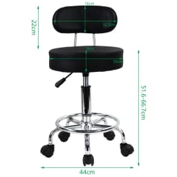 KKTONER PU Leather Rolling Stool Mid-Back with Footrest Height Adjustable Office Computer Home Drafting Swivel Task Chair