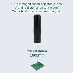 YIZHAN Digital Microscope 4K FULL HD HDMI VGA 1080P Industrial Camera C-Mount Via Type Measurement 150x Lens For Soldering Phone