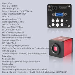 YIZHAN Digital Microscope 4K FULL HD HDMI VGA 1080P Industrial Camera C-Mount Via Type Measurement 150x Lens For Soldering Phone