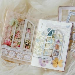 10 Sheets Vintage Hollow Door Window Sticker Diy Diary Decoration Plant Flower INS Sticker Album Scrapbooking Kawaii Stationery