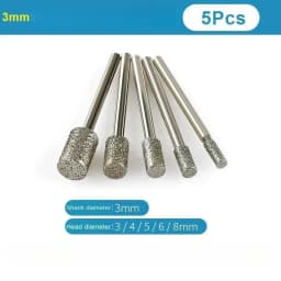 3mm-20mm Stone Grinding Burr Grinding 3/6mm Shank Grinding Head for for Dremel Rotary Stone Gemstone Carving