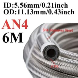 1M-6M AN4 AN6 AN8 AN10 AN12 Universal Car Fuel Hose Oil Gas Cooler Hose Line Pipe Tube Stainless Steel Braided Inside CPE Rubber