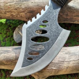 Stainless Steel Survival Hunting Tomahawk Ax - Lightweight Camping Hand Fire Ax with Paracord Handle and Nylon Sheath