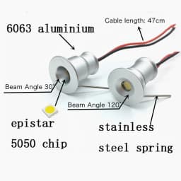 Mini LED Spotlight 1W IP65 Recessed Downlight Indoor 12V Dimmable Spot Light Ceiling Lamp Showcase Display Staircase Lighting