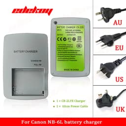 CB-2LY CB-2LYE Charger for Canon Batteries NB-6L NB-6LH PowerShot D10 D20 D30 S90 S95 S120 S200 SD770 Is SD980 SD120 S200 SD770