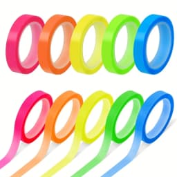 10 Rolls Transparent Highlighter Tape, 5 Colors Book Annotation Sticky Notes, Reading Marking Sticker