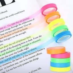 10 Rolls Transparent Highlighter Tape, 5 Colors Book Annotation Sticky Notes, Reading Marking Sticker
