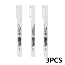 New 1/2/3PCS Waterproof Metal Marker Permanent White Paint Pen Washing Art Painting Graffiti Pens Fabric Wood Leather Marker1MM