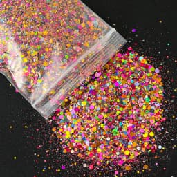 50G Holographic Mixed Hexagon Chunky Glitter Laser Sparkly Iridescent Nail Art Glitter Resin Slice Flake Sequins Nail Decoration