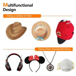 5 10pcs New Baseball Hat Hook Hat Sticking Hook Traceless Hook Black Minimalist Design Hat Rack Simple Earphone Necklace Storage