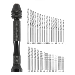 49pcs 0.2-3.4mm Hand Drill Set Mini Aluminum Hand Drill Bit Jewelry Craft Manual Drill Woodworking Tools Drill Bit Drilling Tool