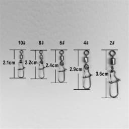FISHINAPOT 30pcs/lot 2#-10# Stainless Steel Connector Bait Spinner Fishing Lure Rolling Swivel With Fast Lock Snap Hook Rotating