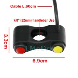 LMoDri Motorcycle Switch Electric Bicycle Scooter 7/8" 22mm Handlebar Switches Headlight Fog Lamp Horn ON OFF Start 2 Button