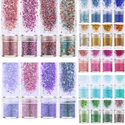 SNASAN 4Pcs Color Superfine Glitters Powder 1mm Sequins Mix For Jewelry Making DIY UV Epoxy Resin Silicone Mold Filling Material