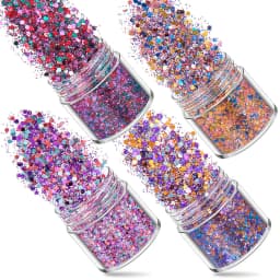 SNASAN 4Pcs Color Superfine Glitters Powder 1mm Sequins Mix For Jewelry Making DIY UV Epoxy Resin Silicone Mold Filling Material