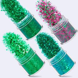 SNASAN 4Pcs Color Superfine Glitters Powder 1mm Sequins Mix For Jewelry Making DIY UV Epoxy Resin Silicone Mold Filling Material