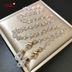 Fashion Reading Glasses Chain For Women Sunglasses Cords Casual 4mm Geometric Triangle Beaded Stainless Steel Eyeglass Masks