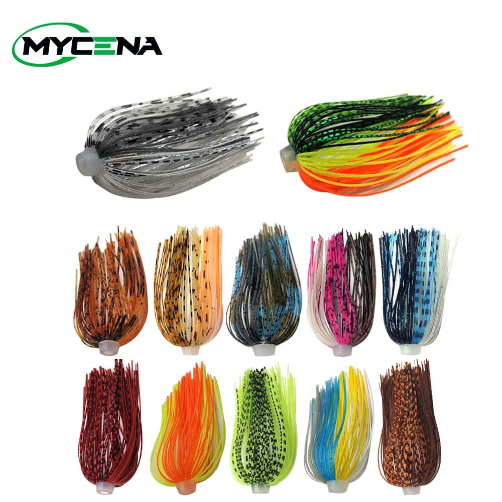 3/10 Pcs/Lot 88 Strands 64mm Silicone Skirts Elastic Hole Umbrella Skirts Fishing Accessories Buzzbaits Spinner Buzz Bait
