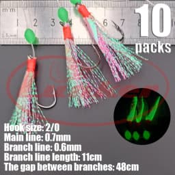 Lunker Sabiki lure flasher rig hook soft bait luminous eel glow dark mackerel fishing snapper mulloway flathead mullet shark