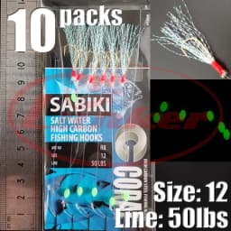 Lunker Sabiki lure flasher rig hook soft bait luminous eel glow dark mackerel fishing snapper mulloway flathead mullet shark