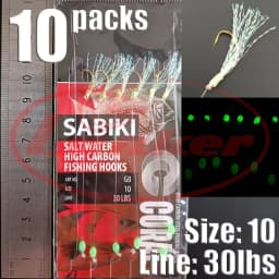 Lunker Sabiki lure flasher rig hook soft bait luminous eel glow dark mackerel fishing snapper mulloway flathead mullet shark