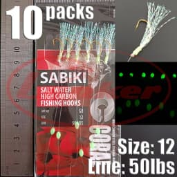 Lunker Sabiki lure flasher rig hook soft bait luminous eel glow dark mackerel fishing snapper mulloway flathead mullet shark