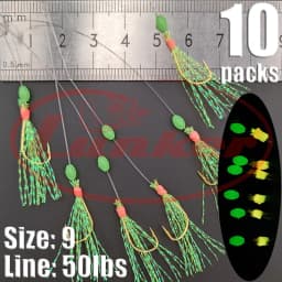 Lunker Sabiki lure flasher rig hook soft bait luminous eel glow dark mackerel fishing snapper mulloway flathead mullet shark