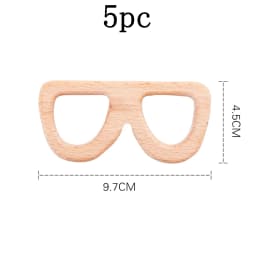 Let's Make 5pcs Wholesale Wooden Teether Rodent Pacifier Pendant Wooden Toys DIY Baby Necklace Gift BPA Free Beech Hedgehog Bird