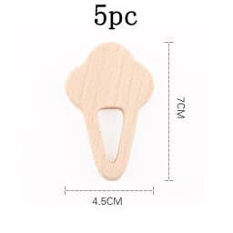 Let's Make 5pcs Wholesale Wooden Teether Rodent Pacifier Pendant Wooden Toys DIY Baby Necklace Gift BPA Free Beech Hedgehog Bird