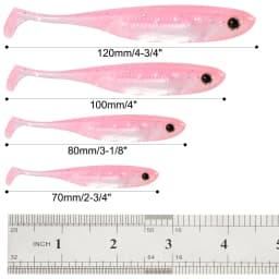 Dr.Fish 5/6pcs Fishing Soft Plastic Lures Silicone Bait Paddle Tail Shad Worm Swimbaits Freshwater Bass Trout 70mm 80mm 100mm
