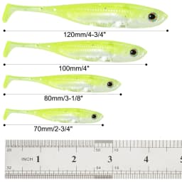 Dr.Fish 5/6pcs Fishing Soft Plastic Lures Silicone Bait Paddle Tail Shad Worm Swimbaits Freshwater Bass Trout 70mm 80mm 100mm