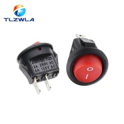 10PCS KCD1 2PIN 15mm On/Off Round Boat Rocker Switch DC AC 3A/250V Car Dash Dashboard Track Dropshipping