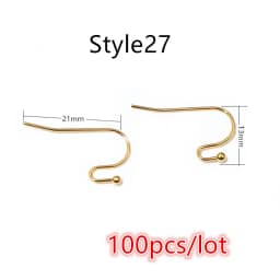 (Never Fade) High Quality 316 Stainless Steel DIY Earring Findings Clasps Hooks Jewelry Making Accessories Earwire