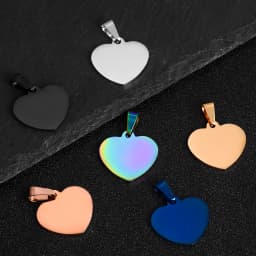 10pcs Wholesale Unisex Minimalis Stainless Steel Dog Tag Heart Pendant Necklace High Polished necklace chain jewelry gifts