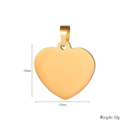 10pcs Wholesale Unisex Minimalis Stainless Steel Dog Tag Heart Pendant Necklace High Polished necklace chain jewelry gifts