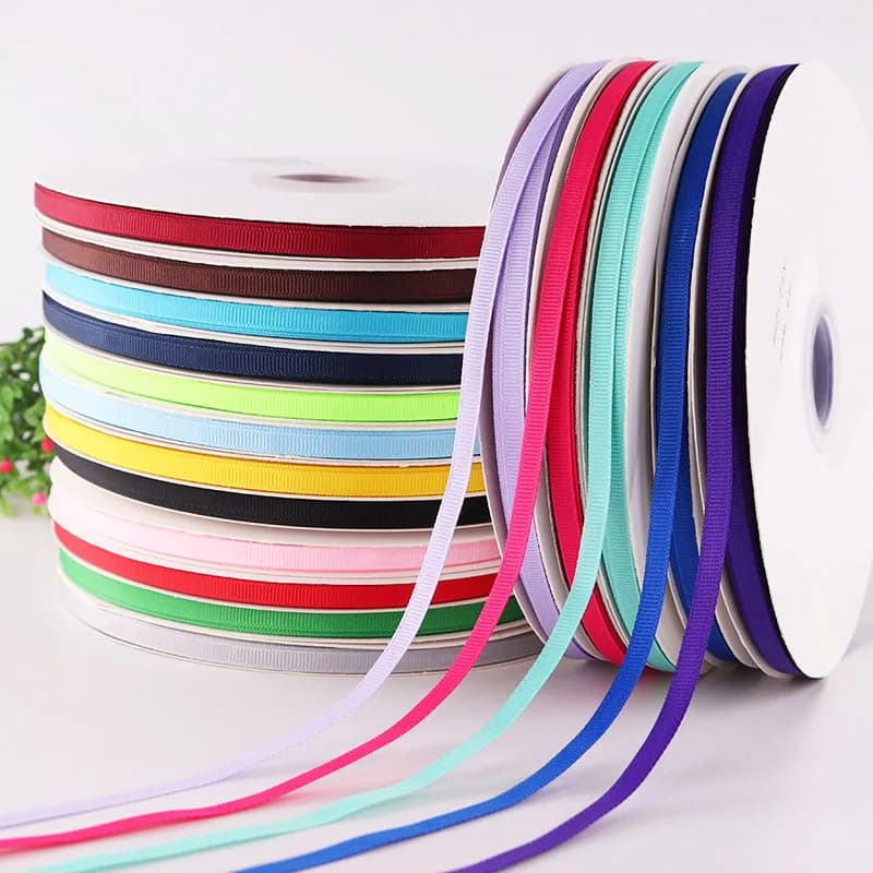 5Yards/Roll Best Quality Ribbon for Crafts Wedding Decorations DIY Grosgrain Ribbons Bow Gifts Card Wrapping Supplies 6mm