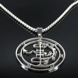 Fashion Sigeal Sigil De Lucifer Stainless Steel Satan Necklace Asmoday Lazer Key Baphomet Stamp Chain Necklaces Jewelry N7118S03