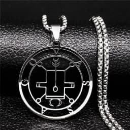 Fashion Sigeal Sigil De Lucifer Stainless Steel Satan Necklace Asmoday Lazer Key Baphomet Stamp Chain Necklaces Jewelry N7118S03