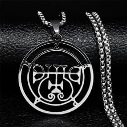 Fashion Sigeal Sigil De Lucifer Stainless Steel Satan Necklace Asmoday Lazer Key Baphomet Stamp Chain Necklaces Jewelry N7118S03