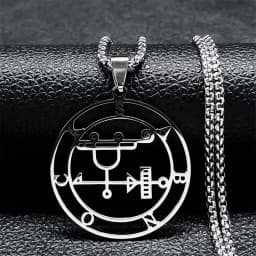 Fashion Sigeal Sigil De Lucifer Stainless Steel Satan Necklace Asmoday Lazer Key Baphomet Stamp Chain Necklaces Jewelry N7118S03