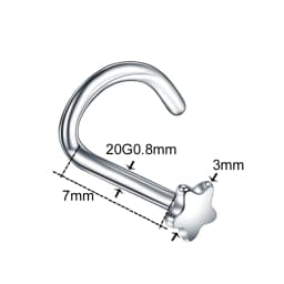1PC 20G Steel Heart Nariz Piercing Screw Nostril Earring Piercings L Shape Nose Bone Studs Neus Rings Body Piercing Jewelry