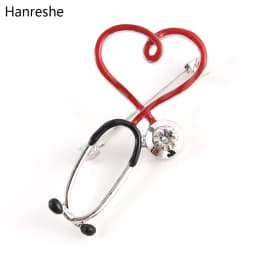 New Hot Sale Medical Medicine Brooch Pin Stethoscope Electrocardiogram Heart Shaped Pin Nurse Doctor Backpack Lapel Jewelry