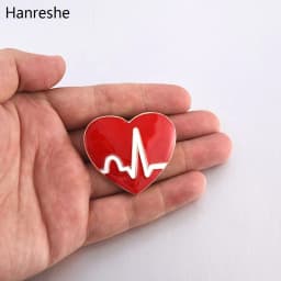 New Hot Sale Medical Medicine Brooch Pin Stethoscope Electrocardiogram Heart Shaped Pin Nurse Doctor Backpack Lapel Jewelry