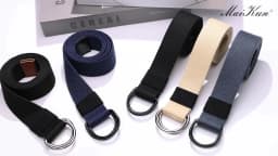 Maikun Tactical Canvas Men Belt High Quality Unisex Double D-Ring Buckle Waistband Casual Canvas Female Belt Fabric For Jeans