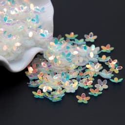 Sequin Matte White Color 10mm Cup Five Finger Flower Sequins Paillettes Sewing Wedding Craft Women Garments Accessories 10g/lot