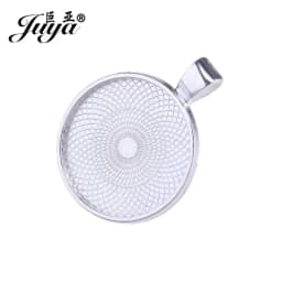 JUYA 10pcs Pendant Cabochon Base DIY Jewelry Making 25mm Inner Size Plated Crafts Setting Necklace Jewellery Findings Accessory